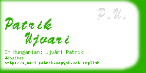 patrik ujvari business card