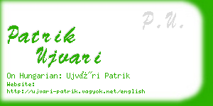 patrik ujvari business card